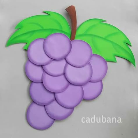 Grapes Activity For Preschool, Grapes Crafts For Kids, Grapes Craft, Diy Crafts Butterfly, Preschool Creative Art, Pineapple Crafts, Diy Crafts For School, Grape Decor, Paper Fruit