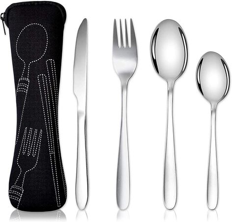 Acehome Cutlery Set with Portable Pouch Case, Stainless Steel Flatware Camping Utensil Set with Neoprene Bag for Outdoor Travel Picnic Office School Lunch Box (4 Pcs Black)
https://amzn.to/41BAm7u Camping Cutlery, Camping Utensils, Travel Utensils, Cutlery Set Stainless Steel, Neoprene Bag, Plastic Utensils, Stainless Steel Utensils, Plastic Cutlery, School Lunch Box