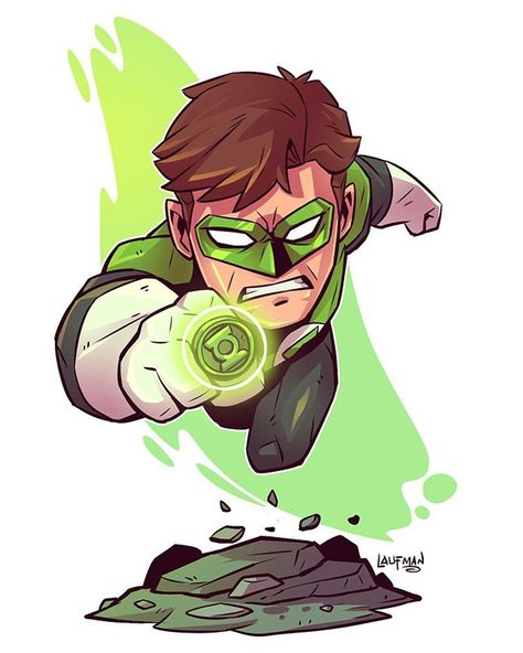 Chibi Green Lantern - Derek Laufman Chibi Superhero, Derek Laufman, Chibi Marvel, Manga Studio, Pahlawan Super, Superhero Comics, Chibi Characters, Dc Characters, Dc Comics Art