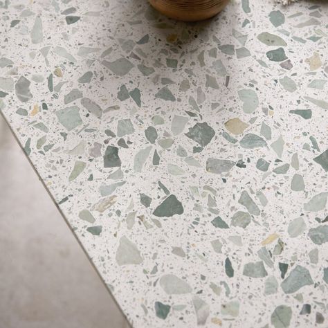 Bathroom Terrazzo Floor, Terrazzo Floor Design, Green Terrazzo Floor, Bathroom Terrazzo, Terrazzo Table Top, Terrazzo And Wood, Modern Terrazzo, Green Terrazzo, Terrazzo Table