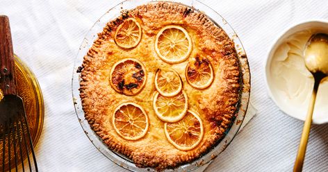 This Lemon Shaker Pie recipe is Alison Roman's take on the traditional pie recipe which uses an entire lemon for zesty, bitter flavor. Magnolia Recipes, Marshmallow Topping, Life Of Pie, Alison Roman, Granola Cookies, Key Limes, Today Show Recipes, Homemade Baked Beans, Crumble Tart