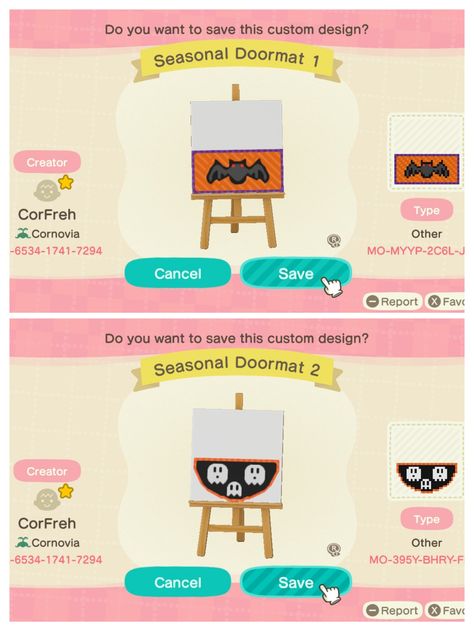 Ma Codes Animal Crossing, Acnh Welcome Mat, Fall Codes Acnh, Acnh Cheats, Acnh Spooky Designs, Animal Crossing Halloween Designs, Animal Crossing Fall Codes, Acnh Creepy, Halloween Animal Crossing