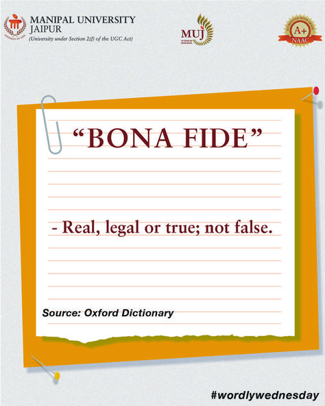 Another word for this Wednesday is Bona Fide, which means; -Real, legal or true; not false. Source: Oxford Dictionary. #wordlywednesday #newword #bonafide #vocabulary #wordmeaning Words Meaning, Oxford Dictionary, School Study Tips, New Words, English Vocabulary, Study Tips, Vocabulary, Positive Quotes, Acting