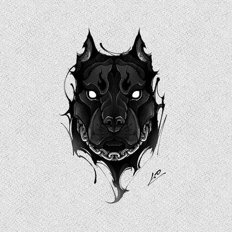 Dark Tattoo Ideas For Men, Pitbull Tattoo For Men, Tattoo Dark Work, Pitbull Tattoo Design, Black Work Tattoo Blackwork, Pit Bull Tattoo, Dark Tattoos For Men, Oni Maske, Rottweiler Tattoo