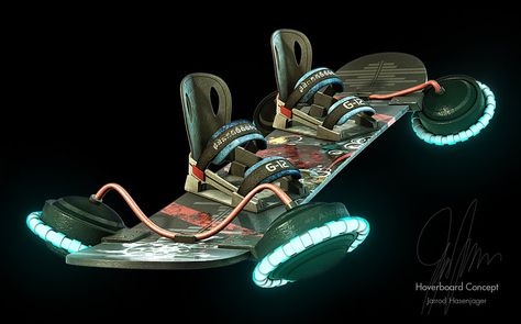 Hoverboard Concept by JarrodHasenjager.deviantart.com Land Transport, Concept Model, Drone Design, New Technology Gadgets, 3d Concept, Create A Board, Spaceship Concept, Cyberpunk City, Spaceship Design