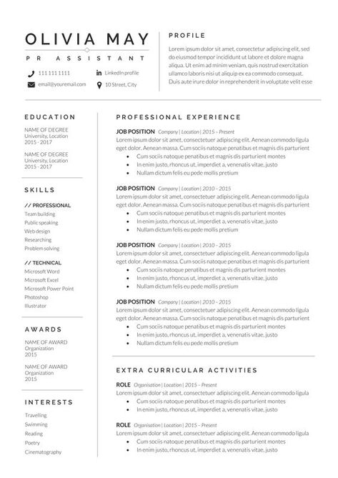 Resume Template / CV by TheResumeCoach on @creativemarket Basic Resume Examples, Professional Resume Examples, Free Resume Examples, Cv Inspiration, Creative Cv Template, Basic Resume, Logos Retro, Minimalist Resume, Good Resume Examples