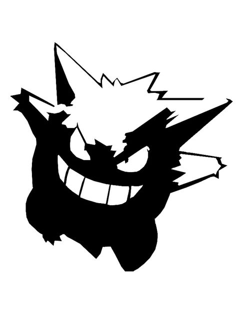 Pokemon Stencils, Gengar Tattoo, Pokemon Tattoo, Graffiti Style Art, Graphic Design Fonts, 캐릭터 드로잉, Tattoo Outline, Black Ink Tattoos, Mini Drawings