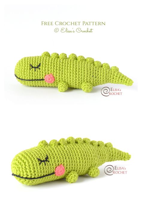 Amigurumi Alligator Free Crochet Patterns - DIY Magazine Amigurumi Snake Free Pattern, Alligator Crochet Pattern Free, Crochet Lizard Pattern Free, Alligator Crochet Pattern, Dragon Braid, Crochet Fish, Amigurumi Animals, Diy Magazine, Snake Pattern