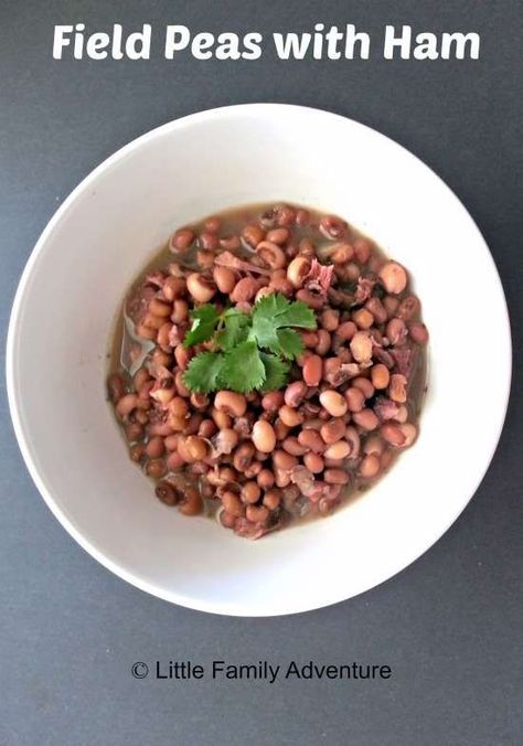 Field Peas with Ham is simple comfort food. Learn how to cook field peas on the stove top. crock pot, or Instant pot. via @lilfamadventure Field Peas Recipe, Field Peas, Green Bean Seeds, Peas Recipe, Cooking Dried Beans, Cold Weather Food, Low Carb Salad, Pea Recipes, Acorn Squash