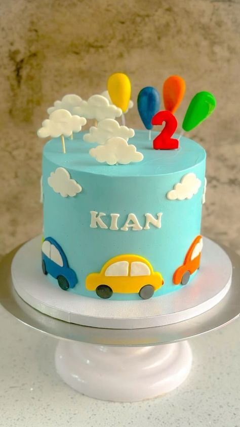 Ankita Dutta Dubey | CAKE ARTIST | Car cake 🚘 Sharing a cute car cake and a simple way to make 2D fondant cars. I used a car-shaped cutter, but if you don’t have that you... | Instagram Transportation Birthday Cake, Piping Tip, Transportation Birthday, Cake Artist, Blue Cakes, Car Cake, Piping Tips, Cute Cars, Naan