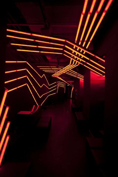 Light Art Installation, Club Lighting, Nightclub Design, Visual System, Lounge Bar, Futuristic Interior, Led Tubes, Club Design, Stage Lighting