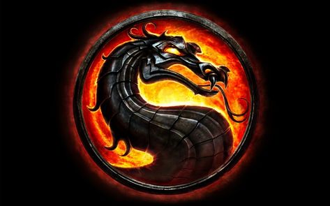 #dragon, #logo, #black background, #Mortal Kombat, wallpaper Dragon Wallpaper, Mortal Kombat, Red, Black