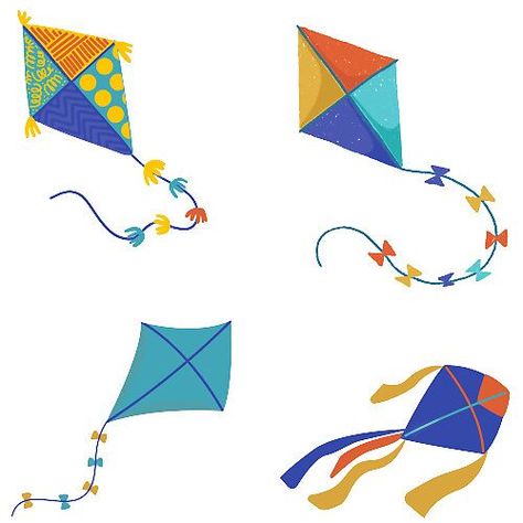 Windy Illustration, Kite Illustration, Kites Preschool, Kite Art, Dragon Kite, January Art, Kite Designs, Playing Cards Art, Youth Camp