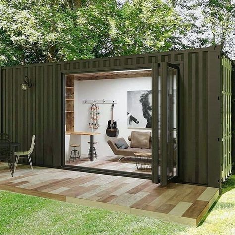 3,844 Likes, 33 Comments - Shipping Container Homes (@kubed_living) on Instagram: “How about this cute little backyard home by @mundodoscontainers  Too cramped or just right?…” 40’ Container Home, 20ft Container, Vinyl Panels, Floor Insulation, Door Fittings, Ikea Sofa, Sink Taps, Shipping Container Homes, Internal Doors