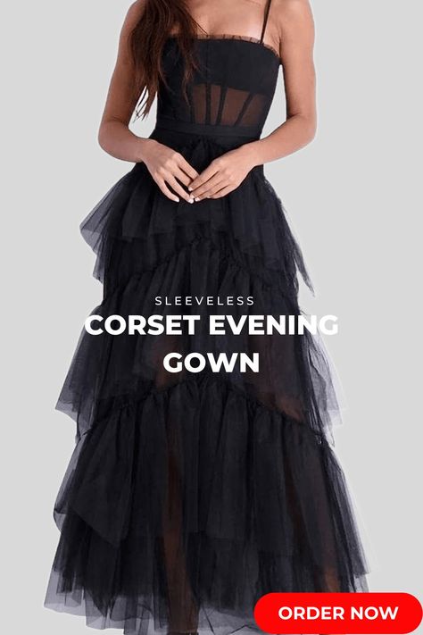 BCBG Max Azria OLY Women’s Tiered Ruffle Tulle Sleeveless Corset Evening Gown Corset Evening Gown, Tulle Ruffles, Corset Design, Bcbg Max Azria, Max Azria, Evening Gown, Elegant Style, Evening Gowns, Ruffles