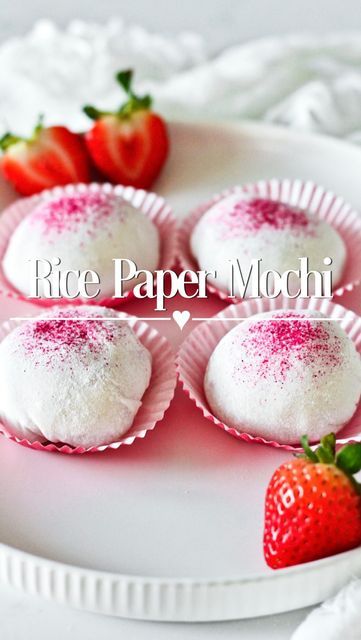 Elle 🤍 Vegan Recipes on Instagram: "Rice Paper Cream Filled Mochi 🍓☁️ the easiest mochi ever! Would also be a perf last minute Valentine’s Day treat 🥰💖 All of the tender, chewy, stretchy, melt in your mouth satisfaction without any fuss! Rice paper is such a god send for making easy mochi. The skin will be a little thinner than normal mochi but just as tender and chewy! You also get a high cream filling ratio which is a much welcomed bonus 🤤🍓 These are ready in just 5 minutes, follow the s Easy Mochi, Mochi Recipe, How To Make Cream, Cream Filling, Snack Treat, A God, Melt In Your Mouth, Fun Snacks, Rice Paper