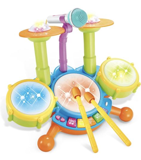 Drum music baby band Kids Drum Set, Toy Drum, Baby Learning Toys, Drum Sticks, Electronic Musical Instruments, Toddler Age, Flash Light, Percussion Instruments, Musical Toys