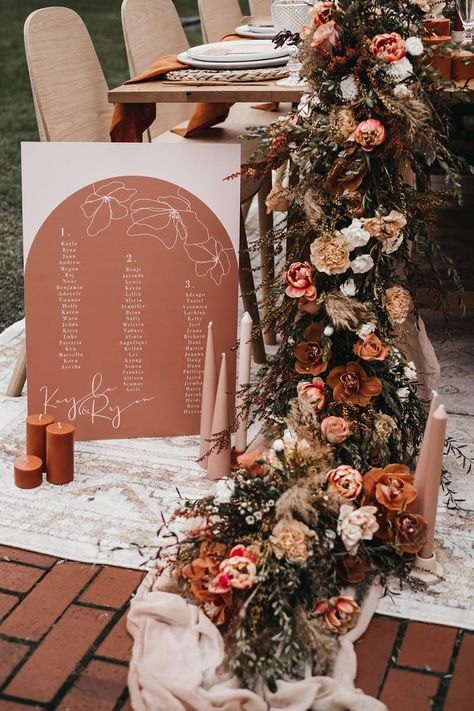 Boho Terracotta Wedding Ideas Terracotta Wedding, Wedding Table Plan, Wedding Stylist, Wedding Mood Board, Wedding Mood, Wedding Signage, Chic Wedding, Wedding Trends, Future Wedding