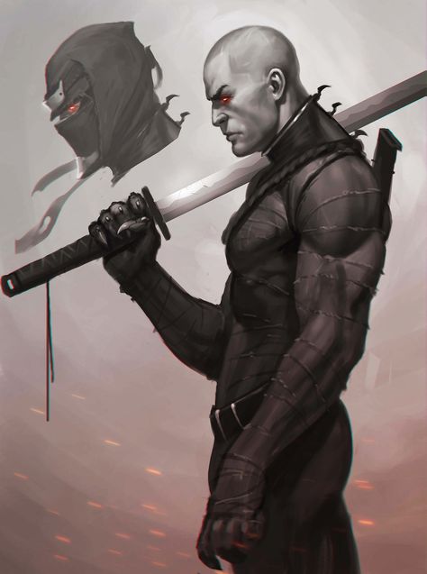 ArtStation - Some ninjas, Aleksey Bayura Ninja Assassin, 헬로키티 배경화면, Arte Ninja, Ninja Art, Digital Art Gallery, Male Characters, Male Character, Samurai Art, Fantasy Warrior