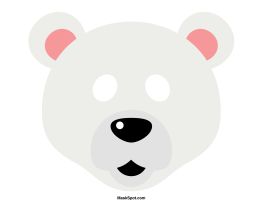 Polar Bear Mask Template Polar Bear Face Mask, Bear Mask Template, Polar Bear Mask, Polar Bears Preschool, Animal Mask Templates, Polar Bear Party, Mask Templates, Polar Bear Face, Printable Animal Masks