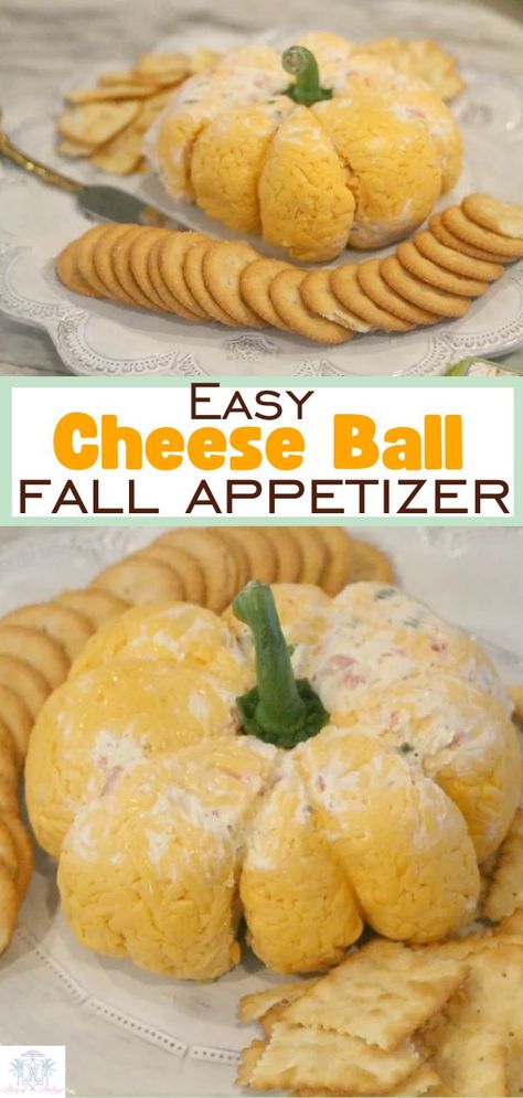 Fall right into the PERFECT fall recipes with this deliciously simple pumpkin shaped cheese ball recipe! Easy and fun to make, this fall appetizer recipe is a must-have addition that will delight cheese lovers far and wide!  Get the FULL fall recipe at Home of the Malones! #fallrecipe #pumpkin #homeofmalones Pumpkin Appetizers Easy, Pumpkin Appetizer Recipes, Cheeseball Pumpkin, Pumpkin Shaped Cheese Ball, Pumpkin Cheese Ball Recipe, Shaped Cheese Ball, Halloween Cheese Ball, Pumpkin Appetizers, Fall Recipes Appetizers