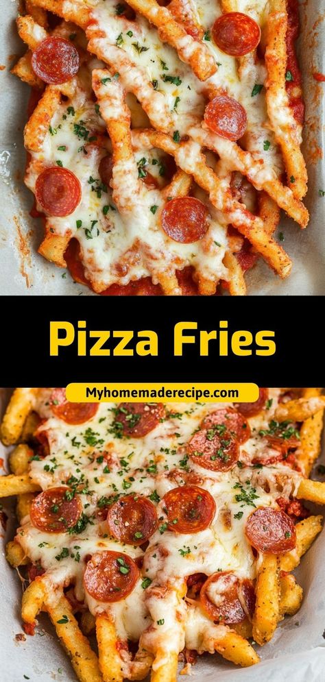 Crispy fries topped with marinara sauce, melted cheese, and pepperoni – a fun, pizza-inspired snack! Ingredients: 4 cups fries, cooked ½ cup marinara sauce 1 cup shredded mozzarella ¼ cup sliced pepperoni Serve these pizza fries for a tasty, shareable snack Recipes By Ingredients, Cauliflower Pizza Crust Recipe, Unique Pizza, Crispy Fries, Pizza Fries, Baked Fries, Cauliflower Crust Pizza, Cauliflower Pizza, Gooey Cheese