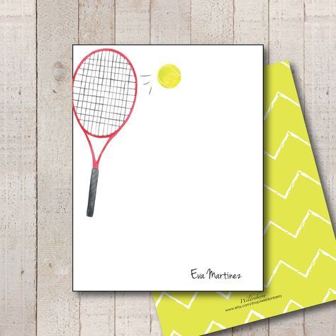 Excited to share this item from my #etsy shop: Tennis Stationary // Tennis Thank You // Tennis Teacher Gift // Sports Stationery Personalized Cards, 5 Cents, Personalized Note Cards, Baby Shower Thank You, Creative Posters, Birthday Thank You, Santa Clara, Kids Stationery, Personal Cards