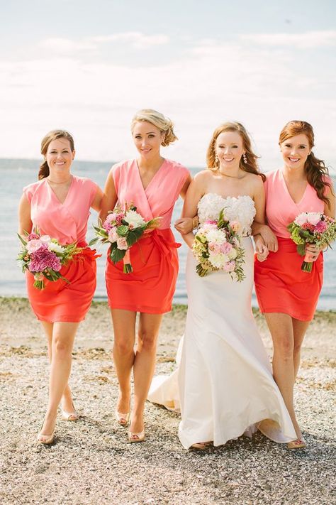 Red Beach Wedding, Bridesmaid Dresses For Beach Wedding, Dresses For Beach Wedding, Dresses For Beach, Beach Wedding Pink, Beach Wedding Bridesmaid Dresses, Beach Bridesmaids, Spring Bridesmaid Dresses, Beach Wedding Bridesmaids