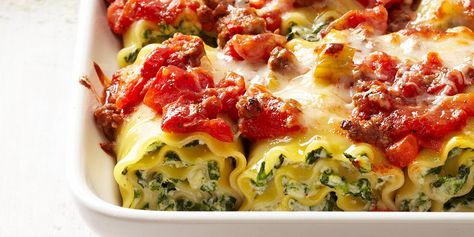 Make-Ahead Casseroles That Take the Stress Out of Prepping Brunch and Dinner | Better Homes & Gardens Cheesy Noodle Casserole, Lasagna Florentine, Rolled Lasagna, Baked Breakfast Casserole, Make Ahead Casseroles, Slow Cooker Casserole, Cheesy Casserole, Vegetable Casserole, Lasagna Rolls