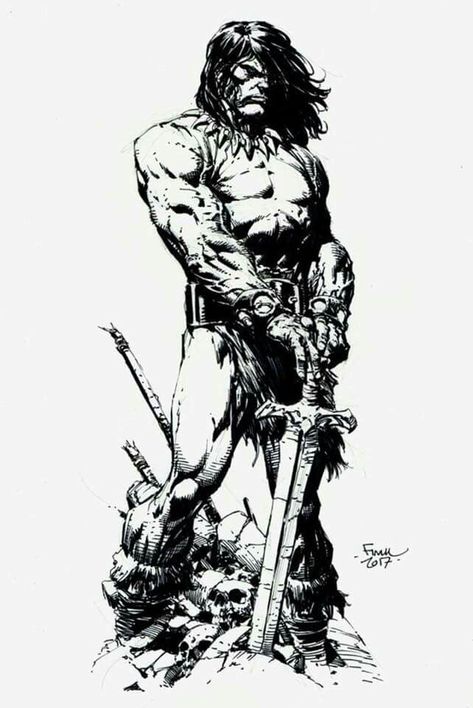 Conan 2024 Sketchbook, Conan The Barbarian Comic, Robert E Howard, David Finch, Warriors Illustration, Conan Comics, John Buscema, Black And White Comics, Thriller Novels