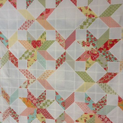 Fresh by Camille Roskelly using Marmalade fabrics by Bonnie and Camille 96x96. Waiting to be quilted. Bonnie And Camille, Vintage Picnic, Barn Quilts, Marmalade, Quilt Making, Quilt Sewing, Quilt Blocks, Quilting, Craft Ideas