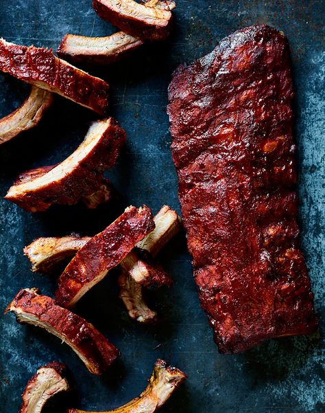 Spicy gochujang barbecue baby back ribs | Barbecue recipes | SBS Food Creative Dinners, Sweet And Sour Ribs, New Year's Eve Recipes, Candied Bacon, Back Ribs, Ribs Recipe, Holiday Snacks, Baby Back Ribs, Holiday Appetizers