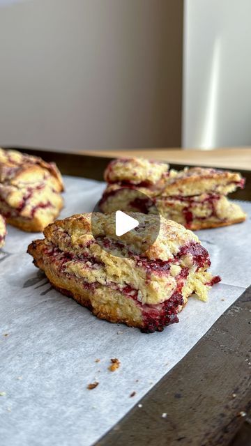 Lucija on Instagram: "Raspberry jam scones !!! Unlike anything else I’ve ever baked 😍 so flaky and soft and also why don’t we have a raspberry emoji, it’s the best fruit! 

You’ll need:
2 cups flour
1/3 cup granulated sugar, more for topping 
1/4 tsp baking soda
2 tsp baking powder 
1/2 tsp salt
1 stick frozen butter
1 egg
1/3 cup full fat yogurt 
1/3 cup heavy cream, more for brushing 
1 tsp vanilla 

Raspberry jam:
2 cups frozen raspberries 
1/4 cup sugar 
2 tsp cornstarch + 2 tbsp water

•Add raspberries and sugar to a pot and bring to a light simmer.
•Add in cornstarch slurry, stir well and simmer for 3-4 minutes 
•Transfer to a glass jar and place in the fridge to cool down
•Preheat oven to 400F
•In a bowl add flour, sugar, baking powder, baking soda and salt. Whisk together 
•Slice Cherry Scone, Jam Scones, Strawberry Scones Recipe, Summer Fruit Recipes, Bread Jam, Frozen Raspberries, Full Fat Yogurt, Cooking Bread, Scone Recipe