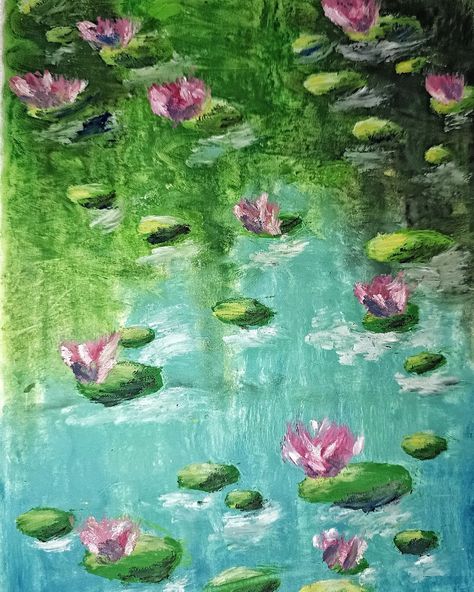 water lilies, oil pastel on a5 paper . . . . . . . . . . . . . . #art #artist #artsy #arts #painting #paint #lilies #waterlilies #monet #claudemonet #oilpainting #oilpastel #oilart #drawing #draw #instaillustration #illustration #canvas #sketch #sketchbook Waterlilies Monet, Water Lily Drawing, Canvas Sketch, Lily Drawing, Lilies Drawing, Illustration Canvas, Oil Pastel Art, Parking Spot, Mind Map