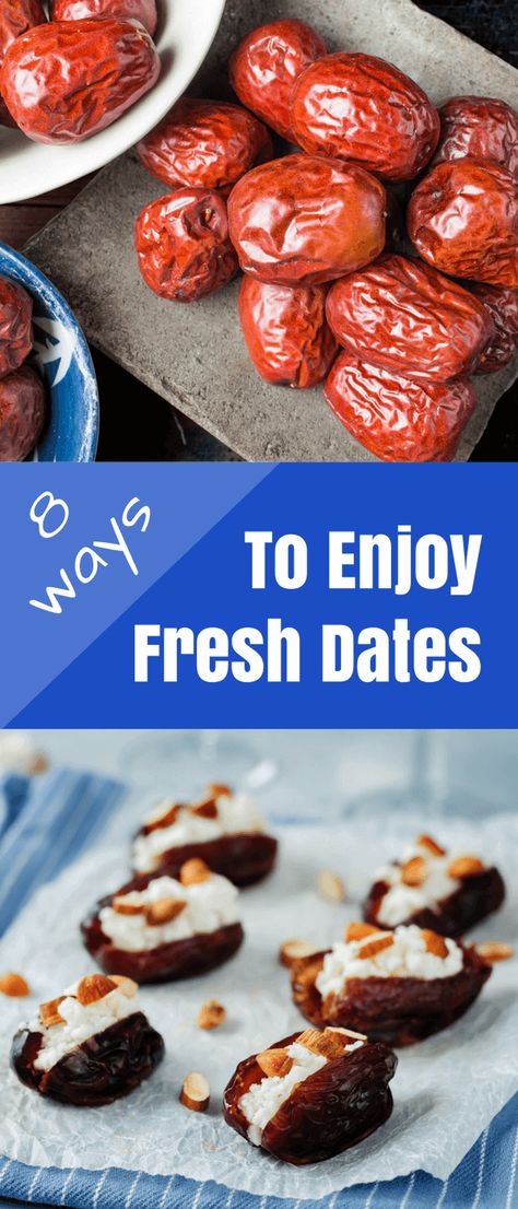 How to Eat Fresh Dates - 8 delicious ideas! #theproducemom #dates #freshdates #recipeideas Date Fruit Recipes, Dates Fruit, What Is Healthy Food, Healthy Foods To Make, Fresh Dates, Healthy Food Habits, Healthy Food Menu, Healthy Food Guide, Eat Fresh