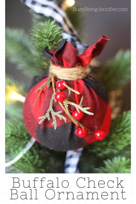 I love the fresh clean farmhouse look of buffalo check year round but I also love incorporating it into my Christmas decorating! Just like this Buffalo Check Ball Ornament. Buffalo Check Fabric, Easy Christmas Ornaments, Pretty Trees, Farmhouse Look, Homemade Ornaments, Old Christmas, Easy Christmas Diy, Check Fabric, Handmade Ornaments