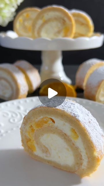 Orange Swiss Roll, Blanched Almonds, Swiss Roll, The Senses, Orange Recipes, Cake Roll, Powdered Sugar, Melted Butter, The Recipe