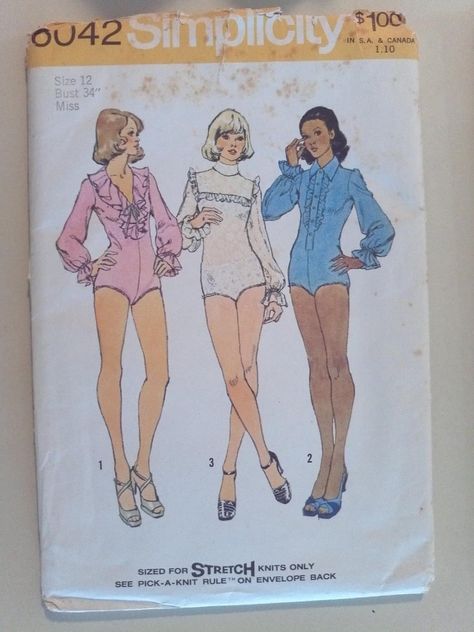 Amazon.com: VINTAGE UNCUT & OOP SIMPLICITY 6042 MISSES' BODYSUITS / LEOTARD FOR STRETCH KNITS SEWING PATTERN SIZE 12 : Simplicity: Everything Else Dance Sewing Patterns, Dancewear Sewing Patterns, Leotard Pattern, Bodysuit Pattern, Vintage Sportswear, Simplicity Sewing, Simplicity Sewing Patterns, Sewing Pattern Sizes, Vintage Sewing Patterns