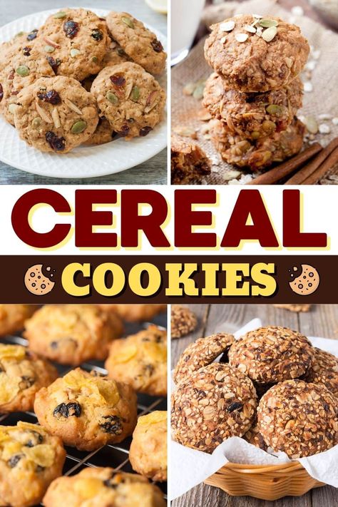 Try these fantastic cereal cookies when you need something indulgent for breakfast. They're crunchy, sweet, and super delicious. Cookie Cereal, Breakfast Cereal Cookies, Healthy Cookie Cereal, Recipes Using Granola Cereal, Cookie Crisp Cereal, Post Cereal, Rice Cereal Treats, Cereal Cookies, Crunch Cereal