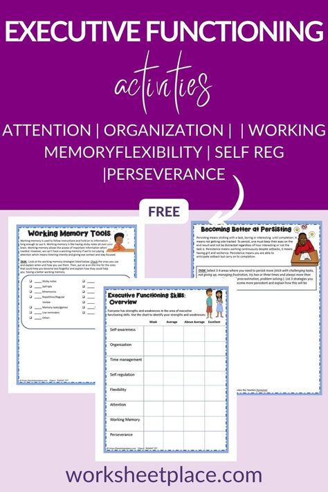 Executive Functioning Worksheets, Executive Functioning Activities, Chore Schedule, School Counsellor, Skills For Kids, Occupational Therapy Kids, Executive Function, Executive Functioning Skills, Working Memory