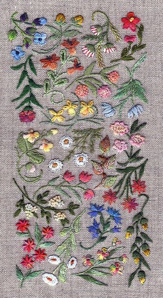 Mille fleurs — French Needlework Kits, Cross Stitch, Embroidery, Sophie Digard — The French Needle Áo Blu, Sulaman Pita, Pola Sulam, Embroidery Patterns Vintage, Brazilian Embroidery, 자수 디자��인, Silk Ribbon Embroidery, Crewel Embroidery, Hand Embroidery Stitches