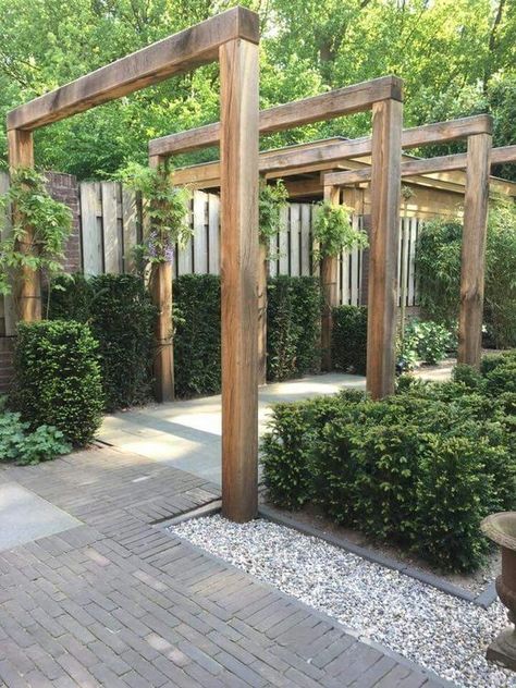 Woods Backyard, Reka Bentuk Landskap, Pergola Modern, Modern Pergola Designs, Taman Diy, The Woods, Landscaping Diy, Pergola Garden, Modern Pergola