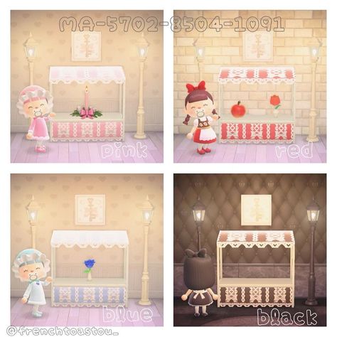 Acnh Custom Designs, Stall Designs, New Animal Crossing, We Got It, Animal Crossing Game, Got It, Animal Crossing, Toy Chest, Pink Blue