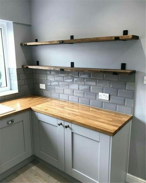 Small Kitchen Decoration, Desain Pantry, Diy Kitchen Renovation, Gray Cabinets, Small Kitchen Decor, Kitchen Remodel Before And After, White Kitchen Design, Remodel Kitchen, Kitchen Remodeling Projects