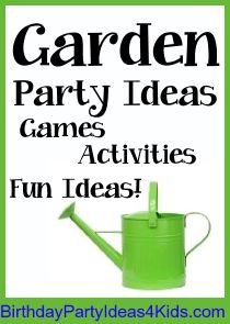 Garden Party | Birthday Party Ideas for Kids Garden Themed Birthday Party, Garden Themed Birthday, Birthday Party Garden, Kids Birthday Food, Food Favors, Garden Party Games, Garden Party Ideas, Garden Party Favors, Garden Party Recipes