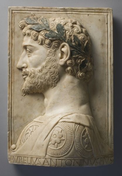 Gregorio di Lorenzo  -  Aurelius Antoninus Pius, late 1400s, marble, h: 50.5 cm. | Cleveland Museum of Art Robert Campin, Sol Invictus, Antoninus Pius, Sculpture Photography, Nice Room, Italian Sculptors, Ancient Statues, Cleveland Museum Of Art, Relief Sculpture