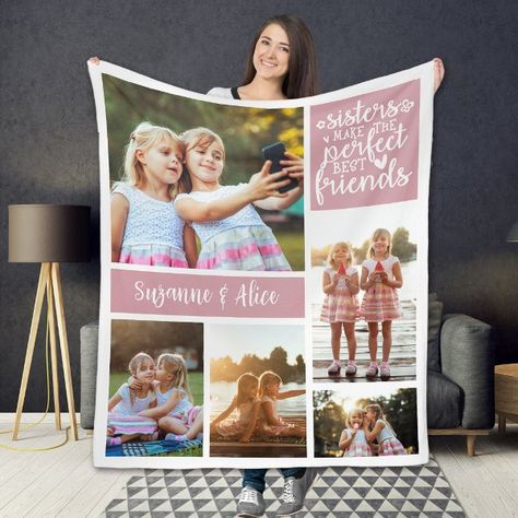 Sisters Make Perfect Best Friends Photo Collage Fleece Blanket Friends Photo, Friend Photos, Photo Collage, Fleece Blanket, Blankets & Throws, Blankets, Best Friends, Collage