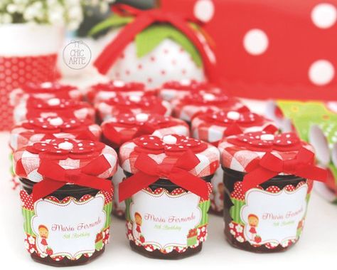 Strawberry Party Labels & Tags 30x50mm Strawberry Favors, Berry Party, Sweet Baby Shower Ideas, Jam Jar Labels, Jam Favors, Jam Strawberry, Strawberry Shortcake Birthday, Strawberry Shortcake Party, Strawberry Birthday