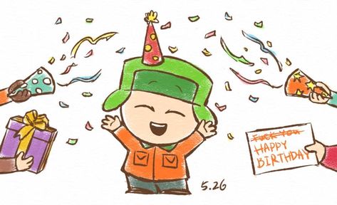 South Park Fiesta on Instagram: “Celebrate This Wonderful Birthday ( Happy Birthday #kylebroflovski / #mattstone ) #southpark #stanmarsh #stan #kylebroflovski #kyle…” Happy Birthday Kyle Broflovski, Kyle Broflovski Birthday, Style Sp, Watch Cartoon, Kyle South Park, Park Birthday, Matt Stone, South Park Ships, South Park Anime