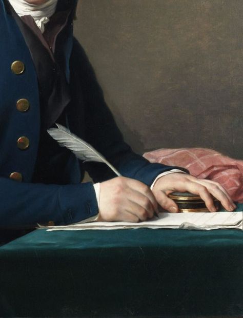 Portrait of Jacobus Blauw (detail), 1795, Jacques-Louis David (French, 1748-1825): Writer Painting, Jacques Louis David, Rennaissance Art, Isaac Asimov, Historical Painting, Romantic Art, Mail Art, Map Painting, Jane Austen